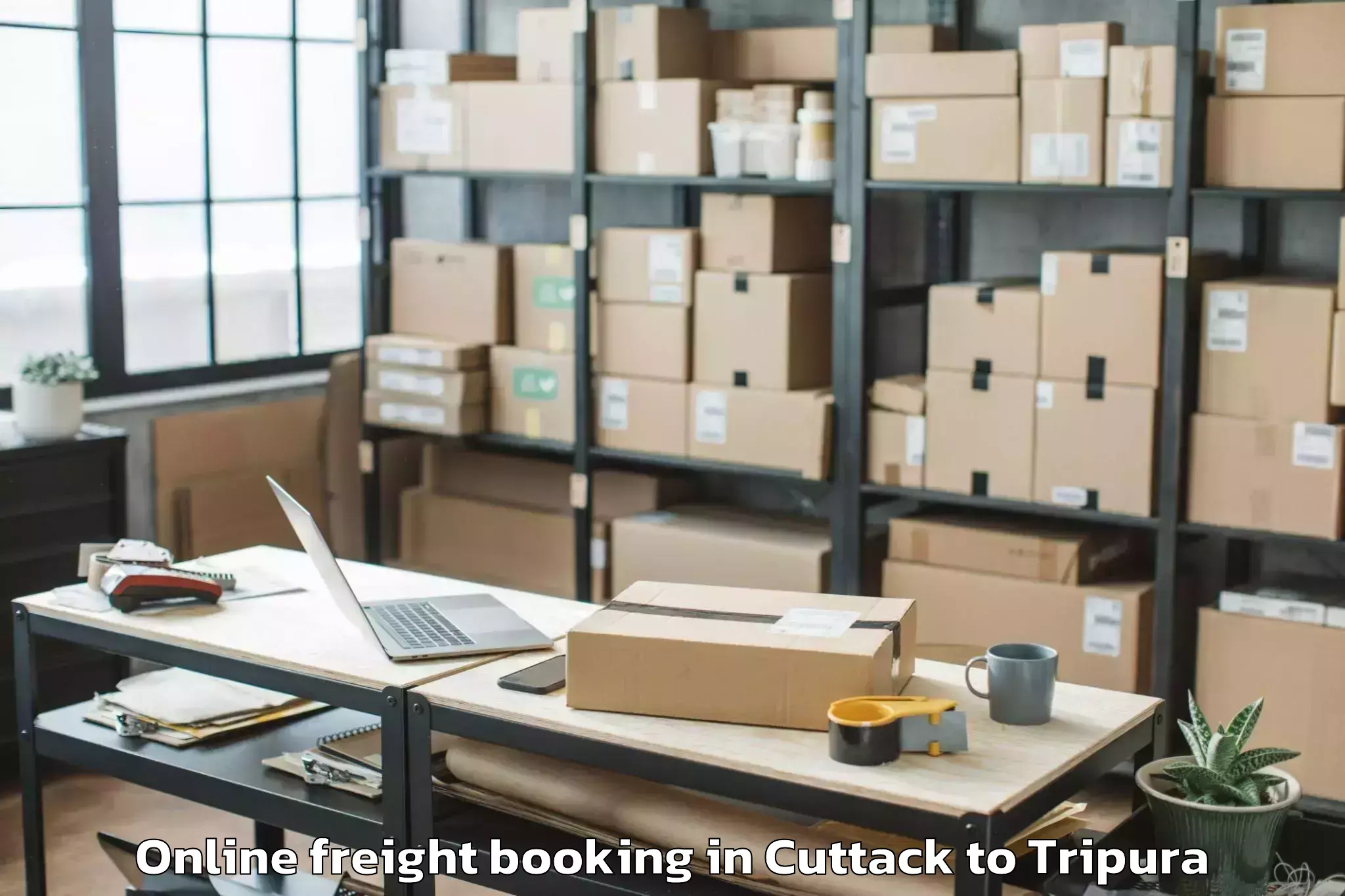 Trusted Cuttack to Teliamura Online Freight Booking